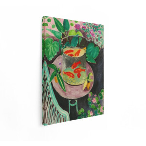 Artaza Canvas Schilderij Goudvissen Matisse - 60x80 cm - Wanddecoratie Kunst - Muurdecoratie Bloemen - Schilderijen Op Canvas Woonkamer