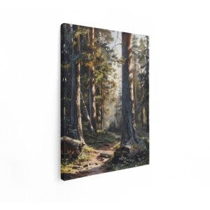 Artaza Canvas Schilderij Bospad - 30x40 cm - Wanddecoratie Natuur Landschap - Muurdecoratie Bomen - Kamer Accessoires Woonkamer