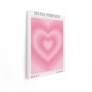 Artaza Canvas Schilderij Hart - 60x80 cm - Wanddecoratie Aura Poster - Muurdecoratie Roze - Divine Feminine Slaapkamer Decoratie