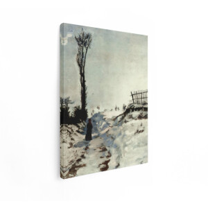 Artaza Canvas Schilderij Sneeuwlandschap - 30x40 cm - Wanddecoratie Vrouw - Muurdecoratie Natuur - Decoratie Boom - Kamer Accessoires