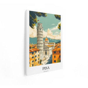 Artaza Canvas Schilderij Scheve Toren Van Pisa - 90x120 cm - Wanddecoratie Italië - Muurdecoratie Vintage - Decoratie Toscane