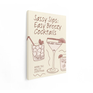 Artaza Canvas Schilderij Pittige Slokjes: Makkelijke - Luchtige Cocktails met een Humoristische Twist - 30x40 cm - Klein - Wanddecoratie Woonkamer - Schilderijen - Muurdecoratie