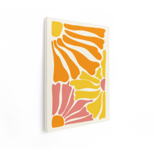 Artaza Canvas Schilderij Abstract - 60x80 cm - Wanddecoratie Boho - Muurdecoratie Organische Vormen - Decoratie Kleurrijk - Geel