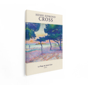 Artaza Canvas Schilderij Landschap - 30x40 cm - Pointillisme Henri-Edmond Cross - Wanddecoratie Natuur - Muurdecoratie Strand Zee - Schilderijen Op Canvas