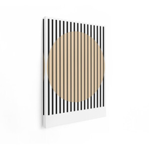 Artaza Canvas Schilderij Abstract - 60x80 cm - Wanddecoratie Modern - Muurdecoratie Geometrisch - Schilderijen Op Canvas Beige - Zwart Wit
