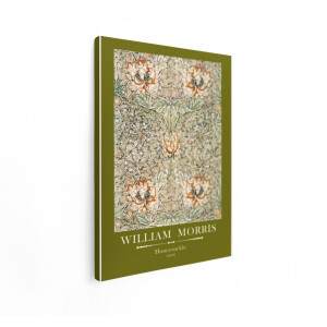Artaza Canvas Schilderij Bloemen - 90x120 cm - Wanddecoratie William Morris - Muurdecoratie Vintage - Decoratie Honeysuckle Patroon