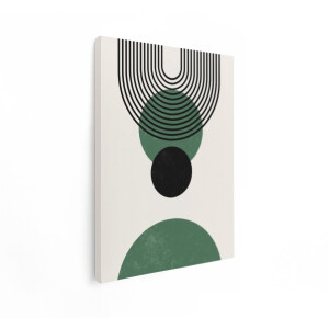 Artaza Canvas Schilderij Abstract - 60x80 cm - Wanddecoratie Geometrisch - Muurdecoratie Boho - Decoratie Woonkamer - Groen