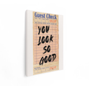 Artaza Canvas Schilderij Tekst You Look So Good - 30x40 cm - Wanddecoratie Retro - Muurdecoratie Quote - Kamer Accessoires Vintage