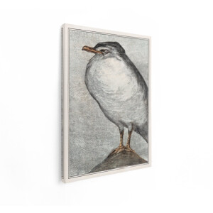 Artaza Canvas Schilderij Zeemeeuw - 60x80 cm - Wanddecoratie Vogels - Muurdecoratie Vintage - Decoratie Zee - Schilderijen Op Canvas