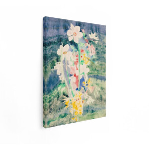 Artaza Canvas Schilderij Bloemen - 90x120 cm - Wanddecoratie Stilleven - Muurdecoratie Aquarel - Decoratie Woonkamer - Schilderijen Op Canvas