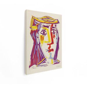 Artaza Canvas Schilderij Abstract Portret Vrouw - 60x80 cm - Wanddecoratie Modern - Muurdecoratie Kubistisch - Kleurrijk Schilderij Picasso Stijl