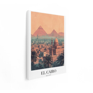 Artaza Canvas Schilderij Cairo Egypte - 90x120 cm - Wanddecoratie Piramides - Muurdecoratie Skyline - Decoratie Moskee Landschap