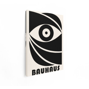 Artaza Canvas Schilderij Bauhaus Oog - 60x80 cm - Wanddecoratie Abstract - Muurdecoratie Modern - Decoratie Zwart Wit - Schilderijen Op Canvas