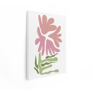 Artaza Canvas Schilderij Abstracte Bloemen - 30x40 cm - Wanddecoratie Bloem - Muurdecoratie Pastel - Schilderijen Op Canvas - Roze