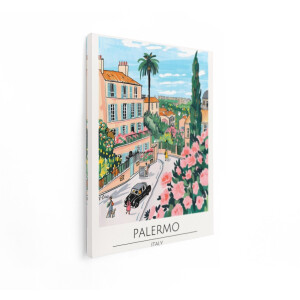 Artaza Canvas Schilderij Sicilië - 30x40 cm - Wanddecoratie Palermo Straatje - Muurdecoratie Italiaanse Stad - Kleurrijke Schilderijen Op Canvas