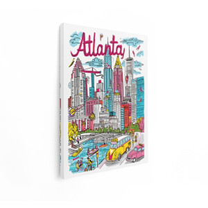 Artaza Canvas Schilderij Atlanta Skyline - 90x120 cm - Wanddecoratie Stad - Muurdecoratie Kleurrijk - Schilderijen Op Canvas Woonkamer