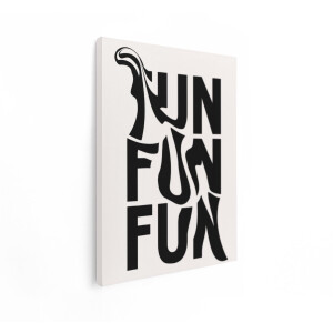 Artaza Canvas Schilderij Abstract Fun - 60x80 cm - Wanddecoratie Typografie - Muurdecoratie Modern - Schilderij Met Tekst Zwart Wit