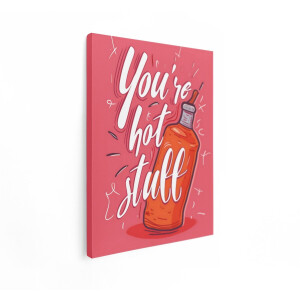 Artaza Canvas Schilderij Hot Sauce - 30x40 cm - Wanddecoratie Met Tekst - Muurdecoratie Spreuken - Keuken Schilderijen Op Canvas