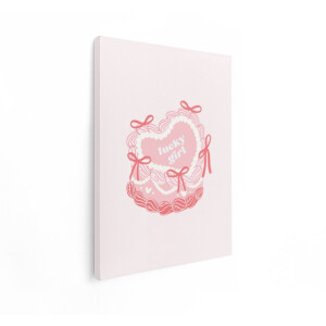 Artaza Canvas Schilderij Roze Taart - 30x40 cm - Wanddecoratie Hart - Muurdecoratie Strikjes - Schilderijen Meisjeskamer Tekst