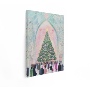 Artaza Canvas Schilderij Kerstboom - 60x80 cm - Wanddecoratie Kerst - Muurdecoratie Winter - Decoratie Woonkamer - Schilderijen Op Canvas