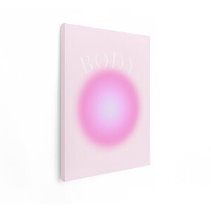 Artaza Canvas Schilderij Abstract Body - 90x120 cm - Wanddecoratie Roze Aura - Muurdecoratie Schilderij Met Tekst - Decoratie Slaapkamer - Roze