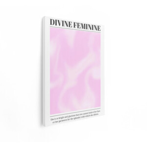 Artaza Canvas Schilderij Roze Abstract - 30x40 cm - Wanddecoratie Divine Feminine Tekst - Muurdecoratie Vrouw - Schilderijen Op Canvas