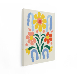 Artaza Canvas Schilderij Bloemen - 60x80 cm - Wanddecoratie Abstract - Muurdecoratie Boho - Decoratie Kleurrijk Woonkamer