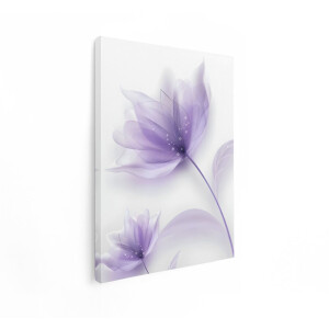 Artaza Canvas Schilderij Fijne Paarse Bloemen met Etherische Bloemblaadjes en Subtiele Fonkelende Details - 90x120 cm - Groot - Wanddecoratie Woonkamer - Schilderijen - Muurdecoratie