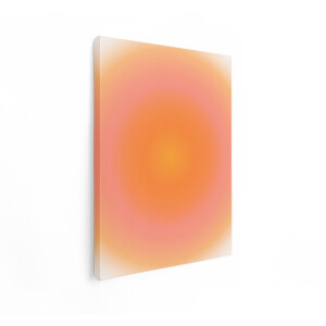 Artaza Canvas Schilderij Zachte Oranje en Roze Gradiënt Achtergrond met een Warme - Dromerige Gloed - 90x120 cm - Groot - Wanddecoratie Woonkamer - Schilderijen - Muurdecoratie