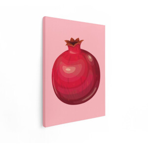Artaza Canvas Schilderij Fruit - 30x40 cm - Wanddecoratie Keuken - Muurdecoratie Granaatappel - Schilderijen Op Canvas - Roze
