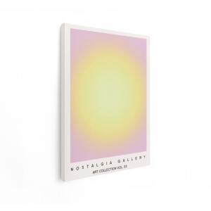 Artaza Canvas Schilderij Zachte Pastelkleuren Gradiënt Achtergrond met Tekst voor Kunstcollectie - 90x120 cm - Groot - Wanddecoratie Woonkamer - Schilderijen - Muurdecoratie