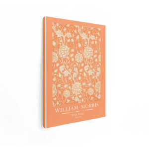 Artaza Canvas Schilderij Bloemen William Morris - 60x80 cm - Wanddecoratie Vintage - Muurdecoratie Wild Tulip - Decoratie Woonkamer - Oranje