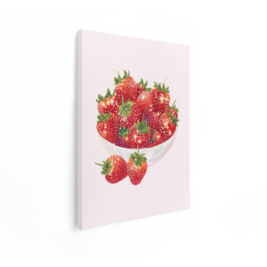 Artaza Canvas Schilderij Fruit - 30x40 cm - Wanddecoratie Keuken - Muurdecoratie Aardbeien - Schilderijen Op Canvas Rood