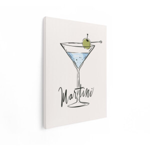 Artaza Canvas Schilderij Martini - 60x80 cm - Wanddecoratie Cocktail - Muurdecoratie Bar - Schilderijen Op Canvas Met Tekst