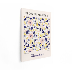Artaza Canvas Schilderij Bloemenmarkt Mumbai - 30x40 cm - Wanddecoratie Boho - Muurdecoratie Bloemen Patroon - Schilderijen Op Canvas