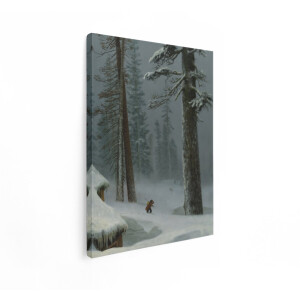 Artaza Canvas Schilderij Besneeuwd Bos - 30x40 cm - Wanddecoratie Winter - Muurdecoratie Bomen - Decoratie Natuur - Kamer Accessoires