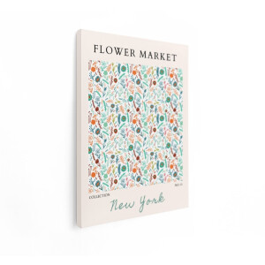 Artaza Canvas Schilderij Bloemen - 30x40 cm - Wanddecoratie Botanisch Patroon - Muurdecoratie Boho - Schilderijen New York