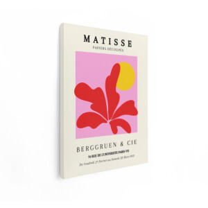Artaza Canvas Schilderij Matisse - 60x80 cm - Wanddecoratie Abstract - Muurdecoratie Vintage Bloem - Schilderijen Op Canvas Roze