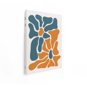 Artaza Canvas Schilderij Abstract - 90x120 cm - Wanddecoratie Boho - Muurdecoratie Modern - Decoratie Woonkamer - Blauw Oranje