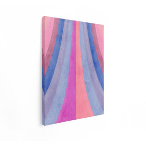 Artaza Canvas Schilderij Abstract - 60x80 cm - Wanddecoratie Pastel Strepen - Muurdecoratie Retro - Decoratie Roze Slaapkamer