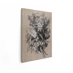 Artaza Canvas Schilderij Bloemen Schilderij - 60x80 cm - Wanddecoratie Bloemen - Muurdecoratie Vintage - Schilderijen Op Canvas Lila