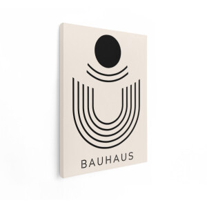 Artaza Canvas Schilderij Bauhaus - 90x120 cm - Wanddecoratie Abstract - Muurdecoratie Modern - Decoratie Geometrisch Zwart Beige