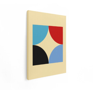Artaza Canvas Schilderij Abstract - 60x80 cm - Wanddecoratie Geometrisch - Muurdecoratie Modern - Decoratie Woonkamer - Retro