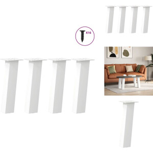 vidaXL Salontafelpoot - Salontafelpoten - Tafelpoot - Meubeltafelpoot - Salontafelpoten 4 st 42 cm staal wit
