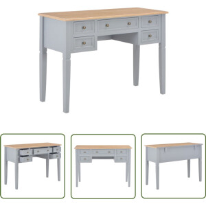 vidaXL Bureau - Schreibtafel - Schrijftafel 109,5x45x77,5 cm hout grijs - Houten Bureau - Grijze Bureau - Computer Bureau