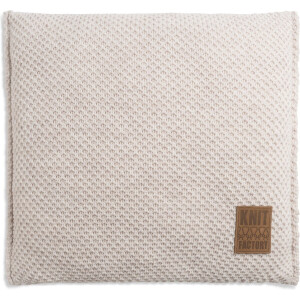 Knit Factory Lynn Sierkussen - Vierkant kussen - Kussen woonkamer - Bank kussen - Decoratie kussen - Beige - 50x50 cm - Kussenhoes inclusief kussenvulling