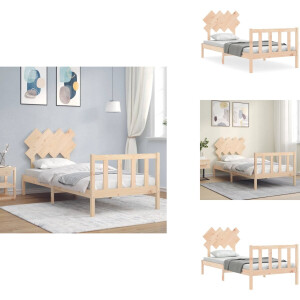 vidaXL Bedframe - Bedframes - Bed - Eenpersoonsbed - Bedframe zonder matras massief grenenhout 90x200 cm