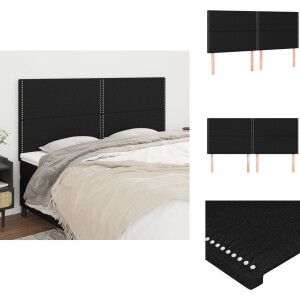 vidaXL Hoofdbord - Hoofdborden - Hoofdeinde - Houten Hoofdbord - Hoofdborden 4 st 90x5x78/88 cm stof zwart