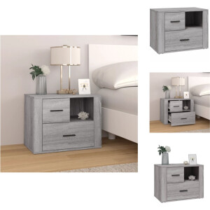 vidaXL Nachtkastje X - Nachtkastje - 60x36x45 cm - Grijs Sonoma Eiken - Kast