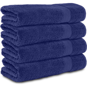 Komfortec Handdoekenset 4x Handdoek 50x100 cm - 100% Katoen - Navyblau